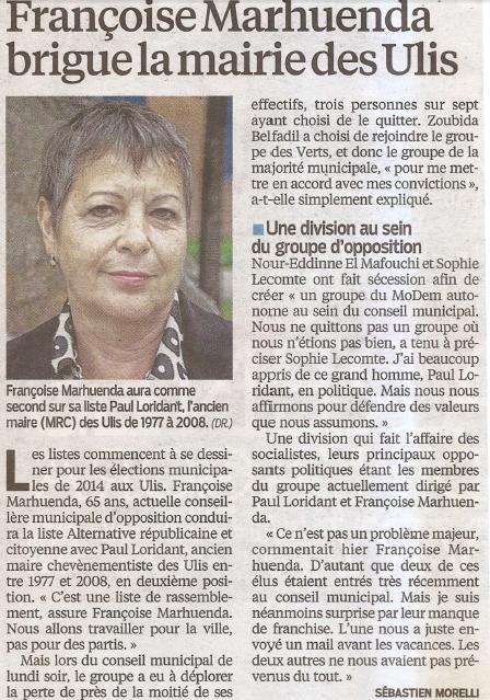 Article Le Parisien - Mercredi 2 Octobre 2013