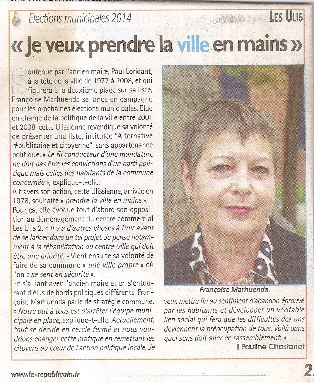 Article Le Républicain - Jeudi 31 octobre 2013