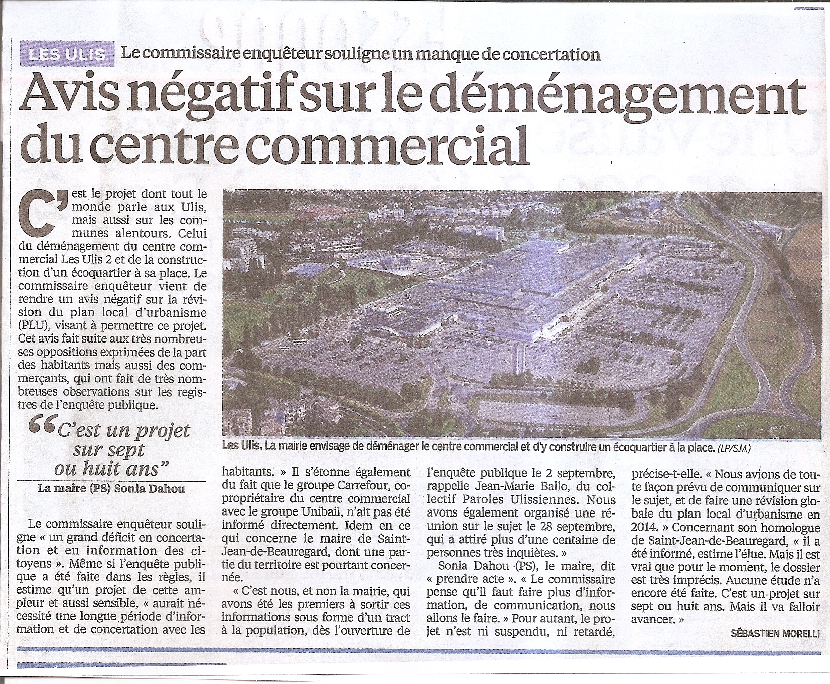 Article Le Parisien - Samedi 9 Novembre 2013