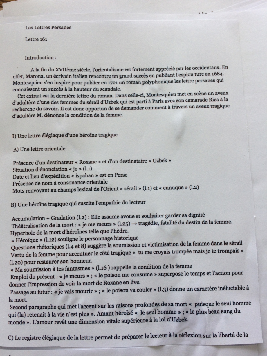 L Ultime Lettre De Roxane Analyse Du Texte Et Proposition De Plan