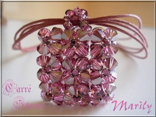 Carré Strass rose