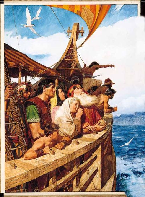Léhi et son peuple arrivent a la Terre Promise - Sailing to the New World