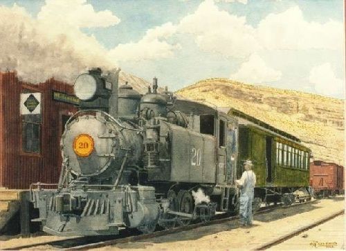 Locomotive à vapeur dans les Uintah au Nord de l'Utah