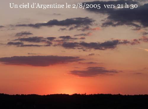 Un ciel d'Août au couchant d'Argentine