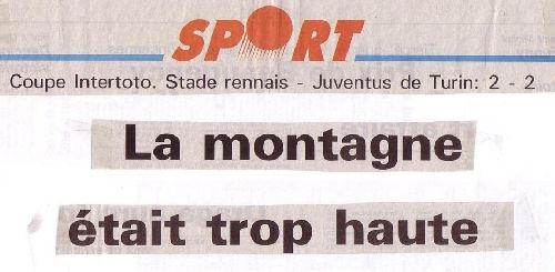 télégramme du 25 Aout 1999 Rennes- Juventus de Turin 2 /2