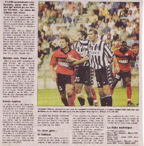 Second article concernant le match Rennes-Juventus