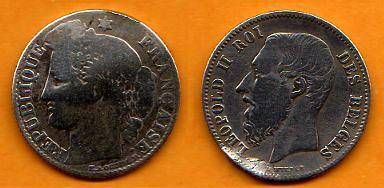 pièces de 50 centimes en argent
