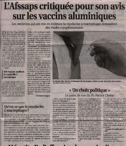 Vaccin: Article du journal Le Progrès du 05-07-04