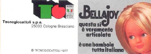 Couvertue du catalogue BellaJoy de 1977