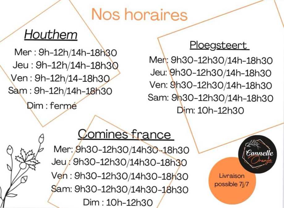 horaires fleuristes