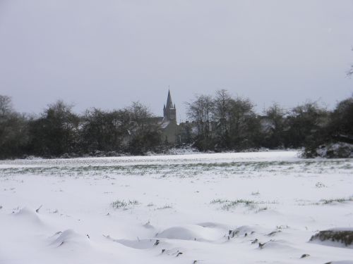 L'église du Bizet sous la neige..