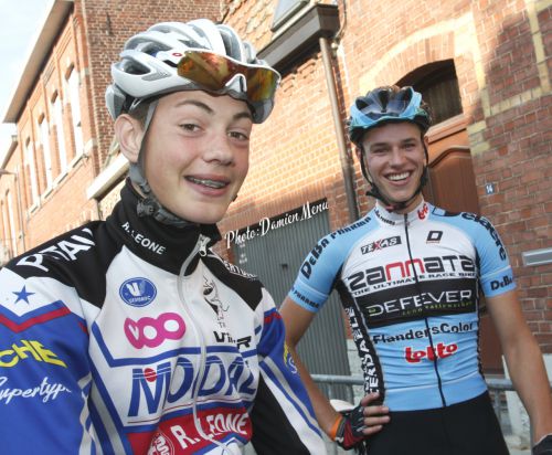 Lucas Leleu(à gauche) et Anthony Debuy seront avec Franklin Six et Jonas Castrique dimanche à la dernière étape de la coupe de Belgique à Jemeppe(Province de Liège)