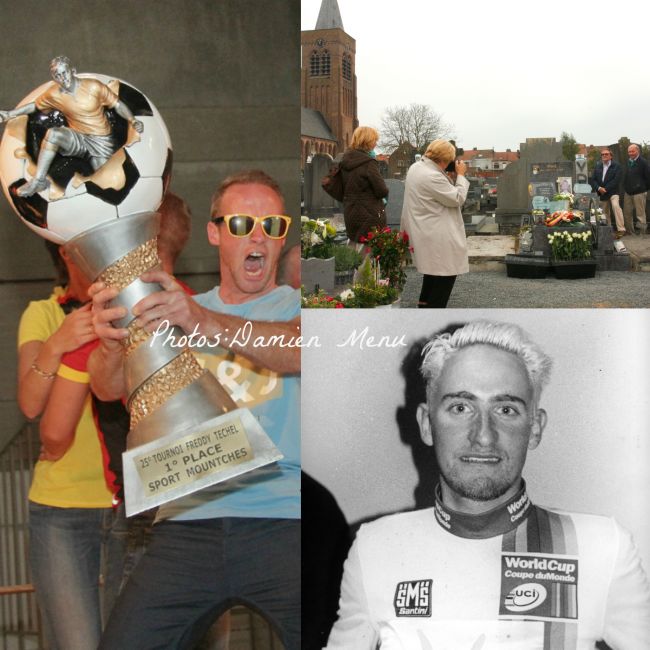 Le tournoi Freddy Techel(a gauche) et l'hommage a Franck VDB avec les nombreuses balades a pied et a vélo. Un menu sportif pour ce dimanche.