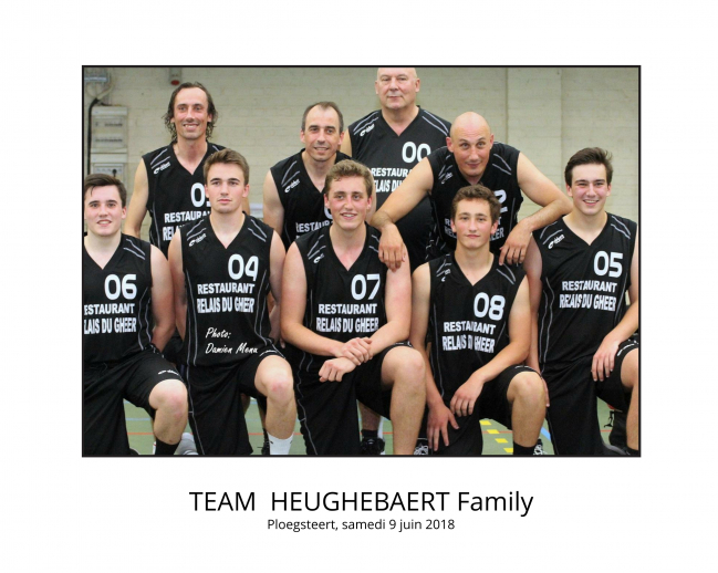 Neuf Heughebaert. C'est fort rare de voir une famille réunie ainsi dans une équipe de basket !