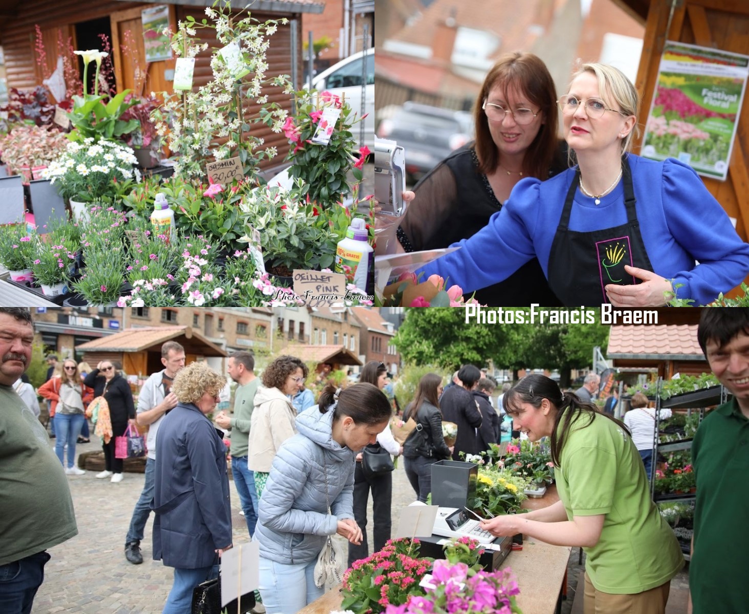 Sous le soleil au Quai Verboeckhoven à Warneton un marché aux fleurs réussi ! 