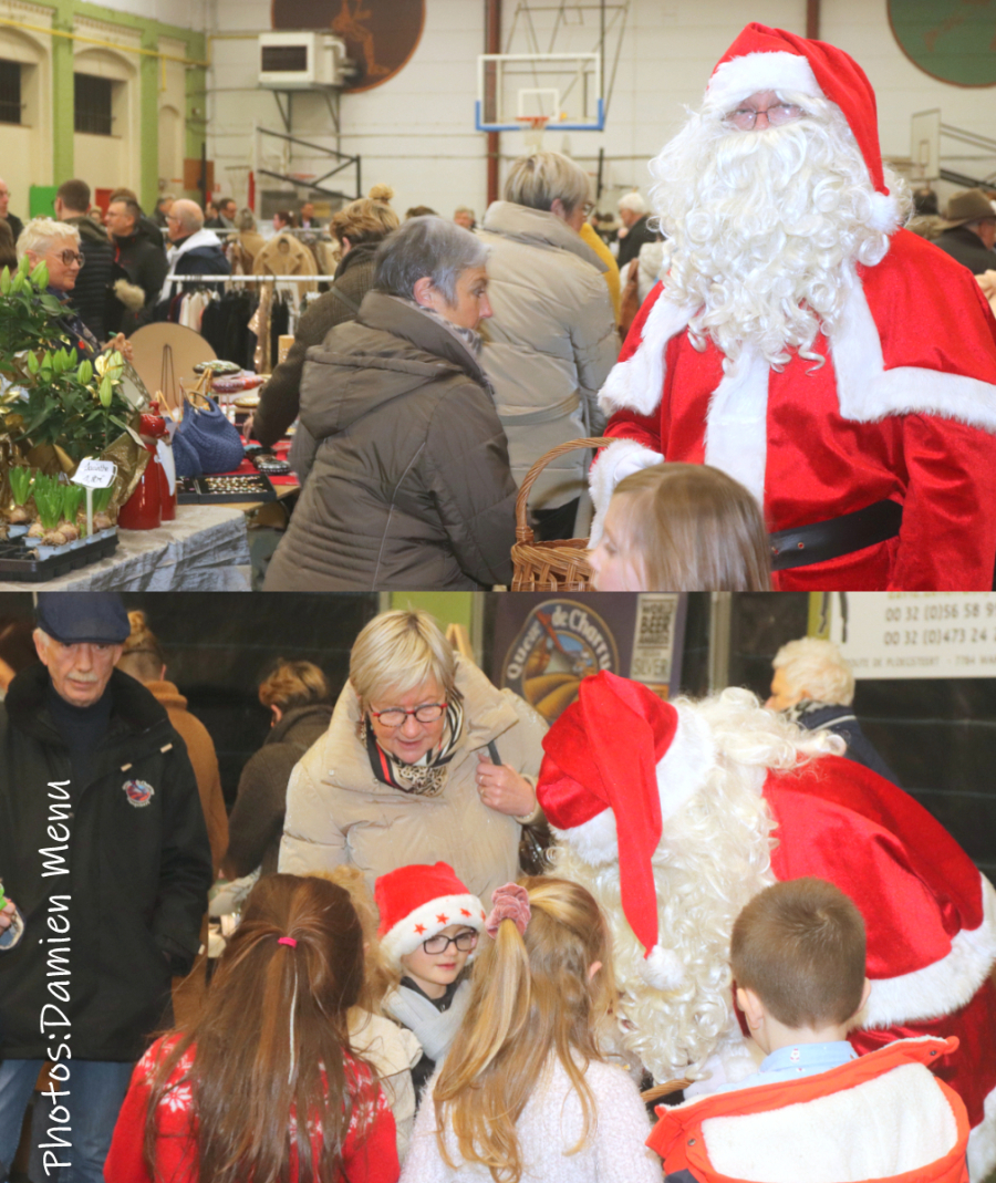 Dès son arrivée, le Père Noël a été sollicité. C'est cela être la vedette de la soirée.