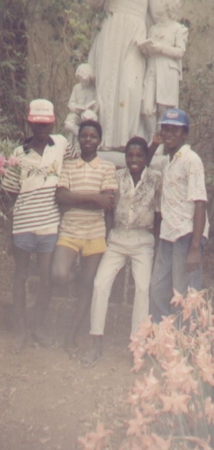 Au collège de Toussiana en 1991: Fr Hermann Kaboré, Evariste Barro, Wambi Ouédraogo et le prof de Français Francis Yaméogo (le Boss)
