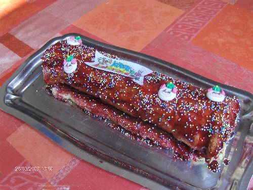 gâteau roulé à la framboise