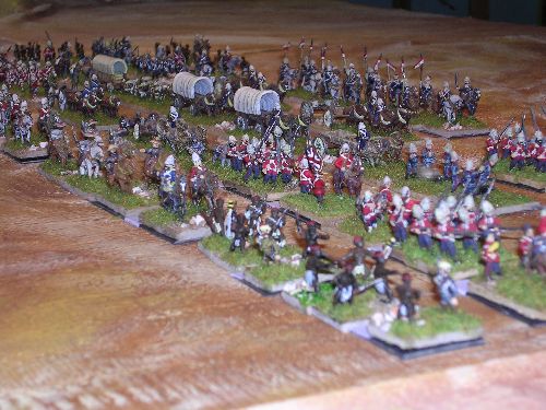 l\'infanterie couvre au maximum les chariots vital pour les troupes d\'invasion