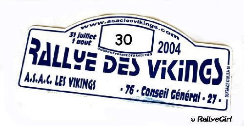 Plaque Rallye Viking 2004 par Rallyegirl