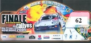 Photo plaque Rallye Finale en Corse 2005