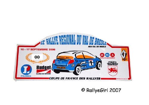 Plaque Rallye Val de Bresle 2006