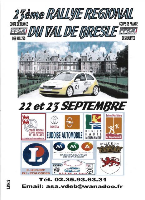 L\' affiche de ce rallye Val de Bresle 2007