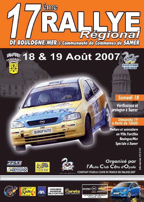 L\' affiche de ce rallye de Boulogne 2007