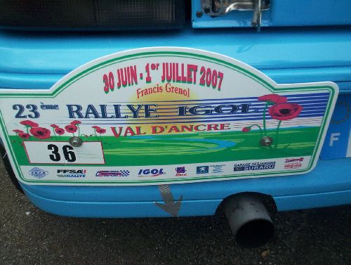 Plaque de rallye sur la clio (FAN DE JEANJEAN)