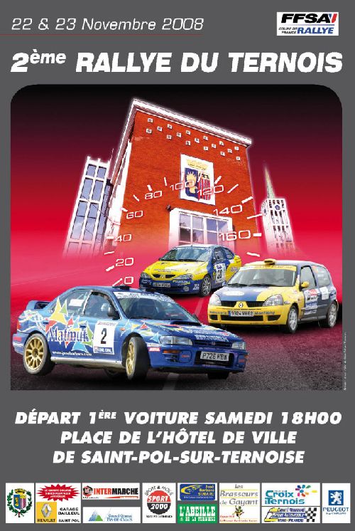 Affiche de ce rallye du Ternois 2008