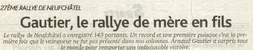 Article de presse de N THERIER rallye de NEUFCHATEL 2009