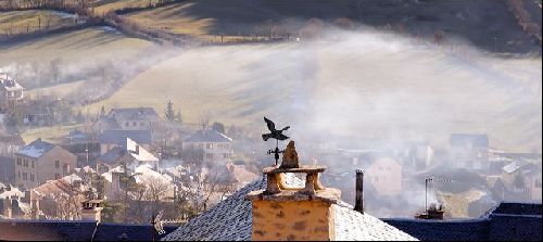Brouillard d'hiver à Séverac le château