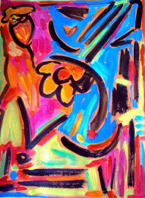 COLLECTION PARTICULIERE (FRANCE) ACRYLIQUE SUR PAPIER COULEUR 24 x 32