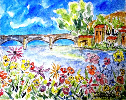 COLLECTION PARTICULIERE (FRANCE) AQUARELLE SUR PAPIER FONTAINE 24 x 30 (300 g)