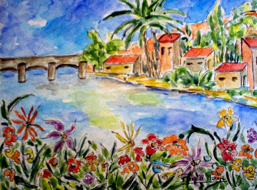 COLLECTION PARTICULIERE (FRANCE) AQUARELLE SUR PAPIER FONTAINE 24 x 30 (300 g)