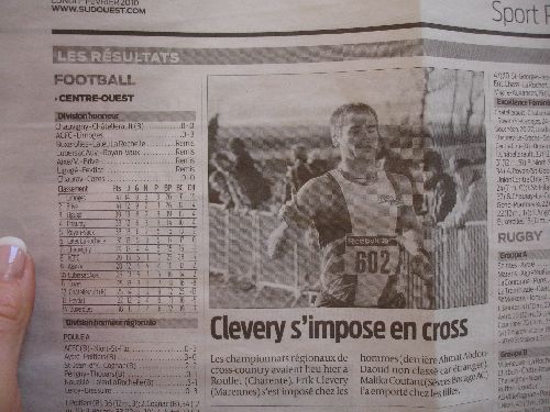 Article Sud Ouest du 01/02/2010 - Régionaux de Cross-Country