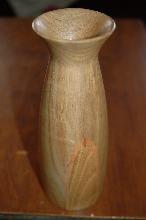 vase chêne/iroko  25cm