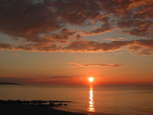 Saint-Jean-de-Luz : coucher de soleil sur la mer