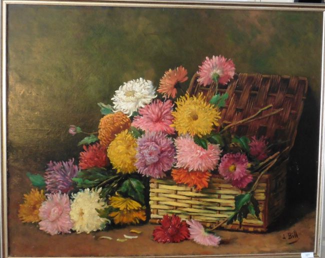 huile sur toile les chrysantèmes