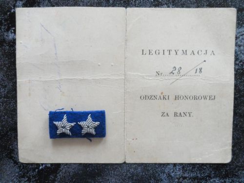 Attestation de blessures 2ème Régiment Blindé