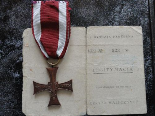 Legitymacja Croix de la Vaillance 2ème Régiment Blindé
