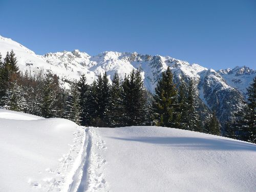 Tranchée dans la bonne poudreuse