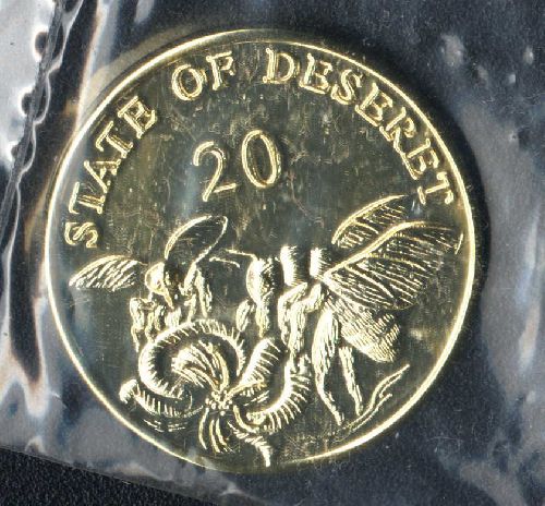Revers de la monnaie de 20 cents de l'état de Deseret - 1860