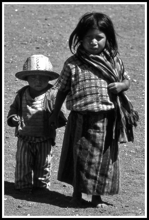 Guatemala. Children near Attitlan lake. 1978