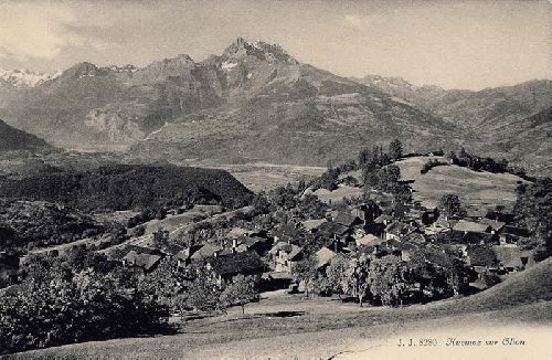 Vue du village et du stand en 1916