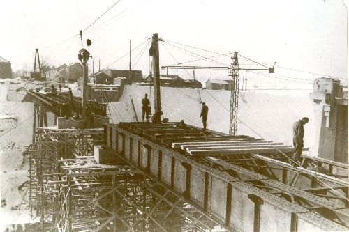 Début des travaux  du pont provisoire Belley