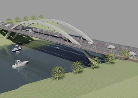 Le futur pont longueur 165 mètres