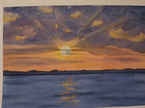 coucher de soleil sur arcachon