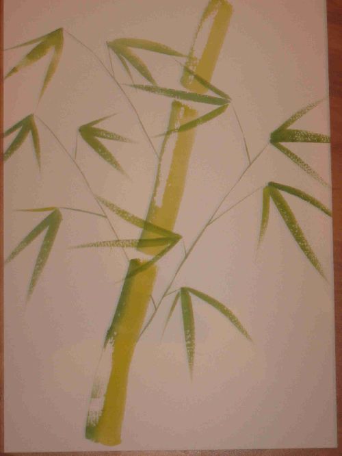 bambou couleur - papier aquarelle