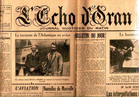 L'ECHO-D' ORAN  - QUOTIDIEN ORANAIS- JUIN 1931